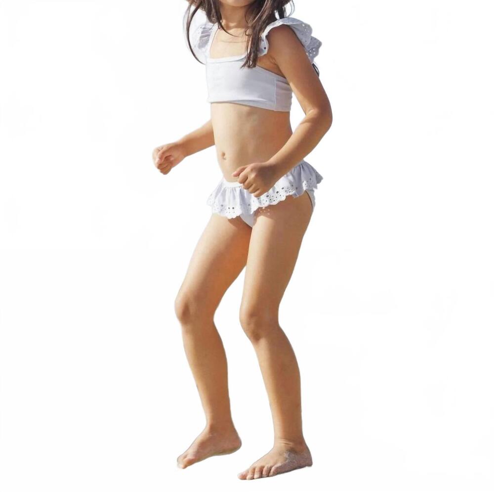 NEW RYLEE + CRU girl's santorini bikini set in periwinkle